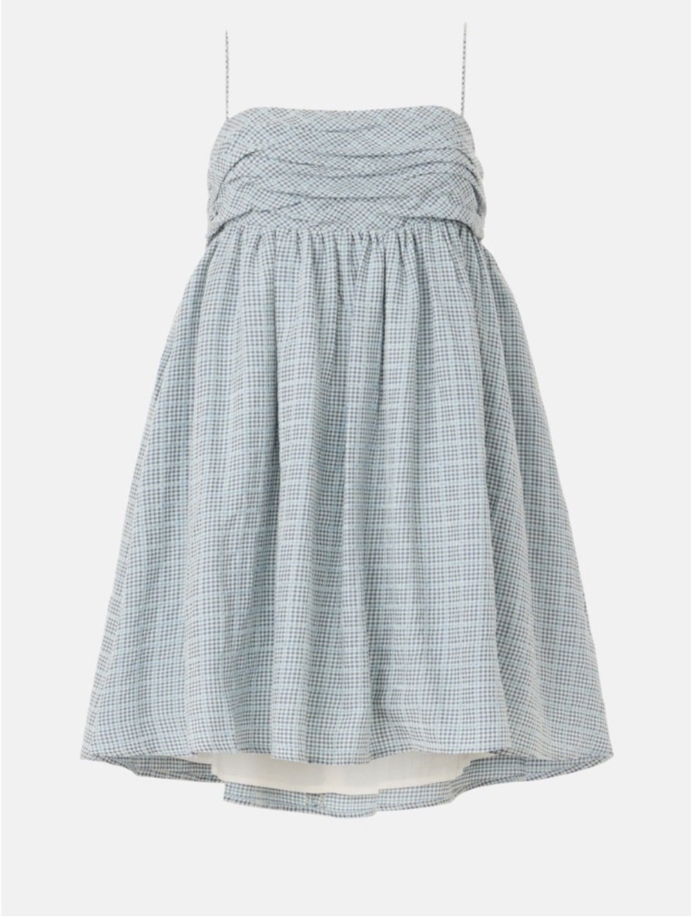 Reformation Light Blue Gingham Mini Dress